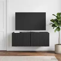 Sieninė TV spintelė Juoda 78,5 x 31 x 30 cm Apdirbta mediena
