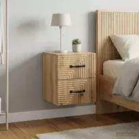 Sieninis naktinis staliukas su stalčių 2 pcs Artisano ąžuolo
