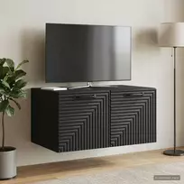 Sieninė TV spintelė Juoda 59,5 x 41 x 30 cm Apdirbta mediena