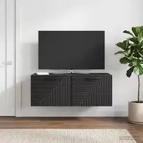 Sieninė TV spintelė Juoda 78,5 x 41 x 30 cm Apdirbta mediena