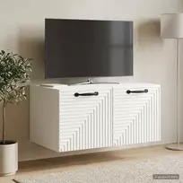Sieninė TV spintelė Itin blizgi balta 59,5 x 41 x 30 cm