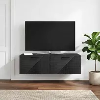 Sieninė TV spintelė Juoda 98 x 41 x 30 cm Apdirbta mediena