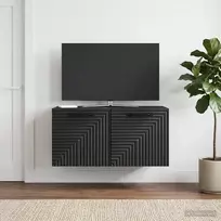Sieninė TV spintelė Juoda 59,5 x 31 x 30 cm Apdirbta mediena