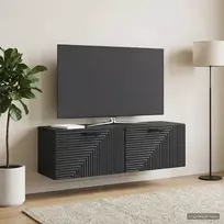 Sieninė TV spintelė Juoda 98 x 31 x 30 cm Apdirbta mediena