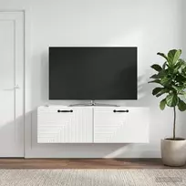 Sieninė TV spintelė Itin blizgi balta 98 x 31 x 30 cm