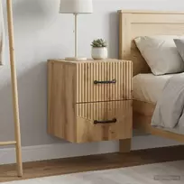 Sieninis naktinis staliukas su stalčių 2 pcs Artisano ąžuolo