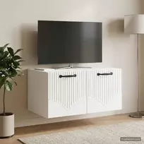 Sieninė TV spintelė Itin blizgi balta 59,5 x 41 x 30 cm