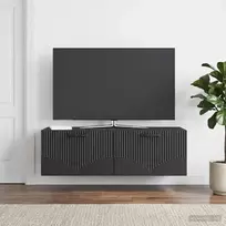 Sieninė TV spintelė Juoda 98 x 41 x 30 cm Apdirbta mediena