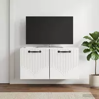Sieninė TV spintelė Itin blizgi balta 59,5 x 31 x 30 cm