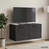 Sieninė TV spintelė Juoda 59,5 x 31 x 30 cm Apdirbta mediena
