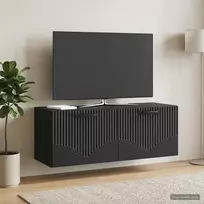Sieninė TV spintelė Juoda 78,5 x 31 x 30 cm Apdirbta mediena