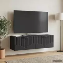 Sieninė TV spintelė Juoda 98 x 31 x 30 cm Apdirbta mediena