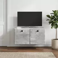 Sieninė TV spintelė 59,5 x 41 x 30 cm Betono pilka