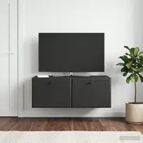 Sieninė TV spintelė 78,5 x 41 x 30 cm Juoda Apdirbta mediena