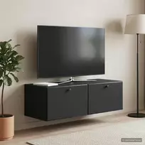 Sieninė TV spintelė 98 x 41 x 30 cm Juoda Apdirbta mediena