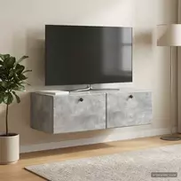 Sieninė TV spintelė 98 x 41 x 30 cm Betono pilka