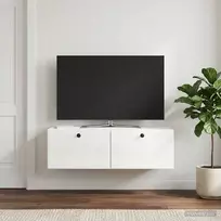 Sieninė TV spintelė 98 x 41 x 30 cm Itin blizgi balta