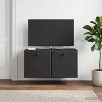Sieninė TV spintelė 59,5 x 31 x 30 cm Juoda Apdirbta mediena