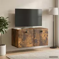 Sieninė TV spintelė 59,5 x 31 x 30 cm Dūminio ąžuolo