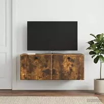 Sieninė TV spintelė 78,5 x 31 x 30 cm Dūminio ąžuolo