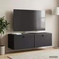 Sieninė TV spintelė 98 x 31 x 30 cm Juoda Apdirbta mediena