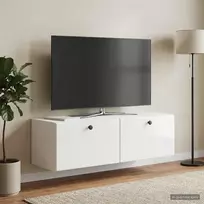 Sieninė TV spintelė 98 x 31 x 30 cm Itin blizgi balta