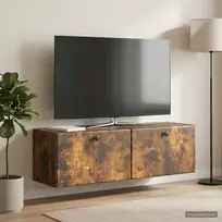 Sieninė TV spintelė 98 x 31 x 30 cm Dūminio ąžuolo