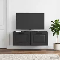 Sieninė TV spintelė Juoda 78,5 x 41 x 30 cm Apdirbta mediena