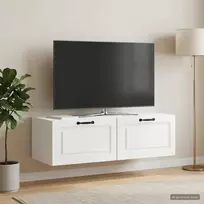 Sieninė TV spintelė Itin blizgi balta 98 x 41 x 30 cm