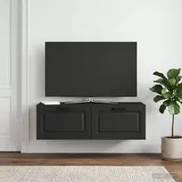 Sieninė TV spintelė Juoda 98 x 31 x 30 cm Apdirbta mediena