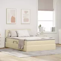 Lova su daiktų laikymo vieta ir čiužiniu Kremas 140 x 190 cm