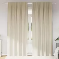 Užtemdymo užuolaidos 2 pcs Kreminė 140 x 245 cm Aksomas