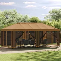 Gazebo rėmas 6 x 3 m Juoda Plienas