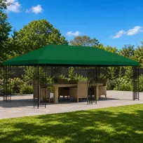 Paviljonas su šoninėmis sienelėmis 6 x 3 m Žalia