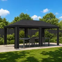 Sodo Paviljonas 6 x 3 m Juoda Poliesteris ir plienas 190