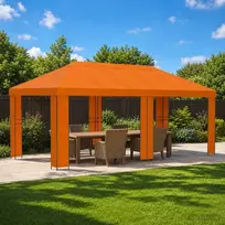 Sodo Paviljonas 6 x 3 m Oranžinė Poliesteris ir plienas 190