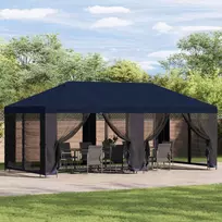 Paviljonas su šoninėmis sienelėmis 6 x 3 m Mėlyna