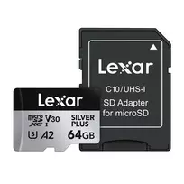 Karta pamięci Lexar High-Performance Silver Plus microSDXC 64GB + adapter universal