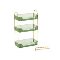 Kosmetikos organizatorius 30,5x16,8x48cm., žalios/auksinės spalvos