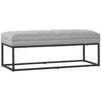 Minkštas suolas Homcom 120x44x45,5cm., pilkos/juodos spalvos