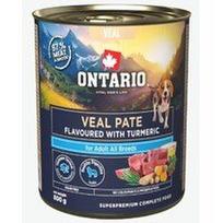 Ontario konservai šunims su veršiena ir ciberžole, 800 g, Veal Pate flavoured with Turmeric