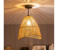 Brilagi - LED prie lubų montuojamas šviestuvas CERIA BOHO, 1xE27/60W/230V, skersmuo 30 cm, juoda/ruda