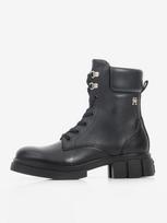 TOMMY HILFIGER Moteriški demisezoniniai odiniai aulinukai, LACE-UP BIKER LEATHER