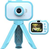 Vaikiškas skaitmeninis fotoaparatas su trikojį, mėlynas, vaikų fotoaparatas, vaikų skaitmeninis fotoaparatas, vaikams skirtas fotoaparatas, mėlynas vaikiškas fotoaparatas