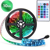 USB RGB LED juosta 10 m, 30 LED/m su nuotolinio valdymo pultu, LED juostelė, šviesos juosta, šviesos diodų juosta