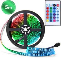 5 m RGB LED juostų apšvietimas 30 LED/m su USB maitinimu ir nuotolinio valdymo pultu, LED juosta, šviesos juosta, apšvietimo juosta