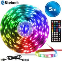 5 m RGB LED juostelės su „Bluetooth“ valdymu ir pulteliu, LED šviesos juosta, LED lemputių juosta, LED švieselių juostelė, RGB šviesos juostelė