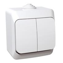 2 klavišų jungiklis Schneider Cedar Plus WDE000550 (virštinkinis, baltas, 16A, 250V)