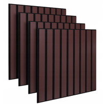 Akustinės sienų lamelės bordo spalvos ant veltinio, 3D - 4vnt.