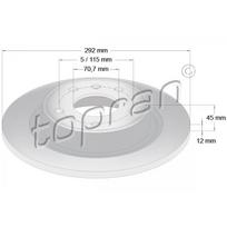 Stabdžių diskas TOPRAN 208 310